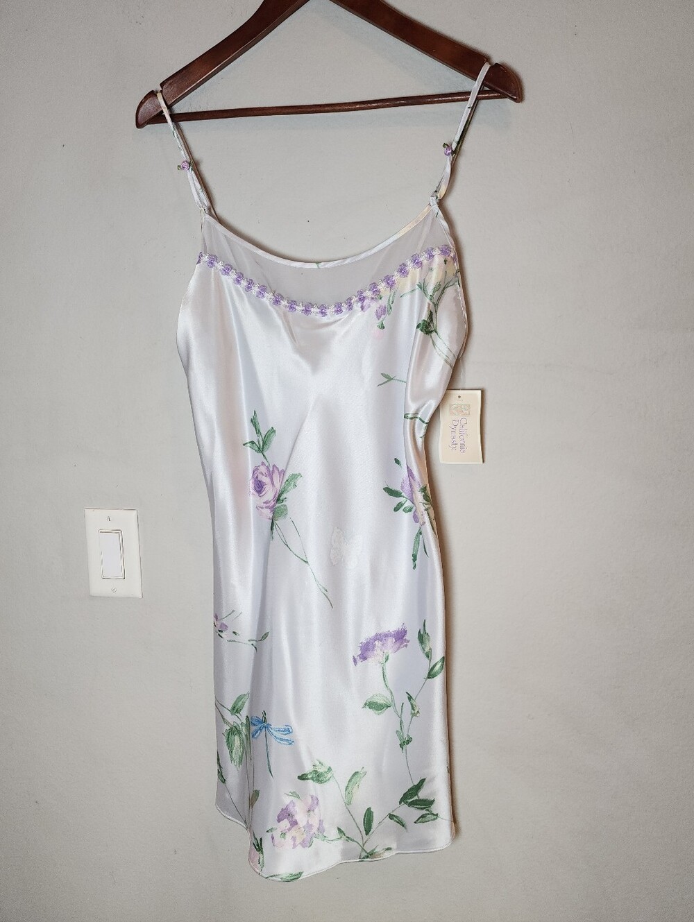 NWT Y2K 90S VTG Expressions By California Dynasty Satin Slip Dress Nighty Size M